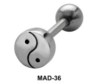 Yin Yang S316L Tongue Piercing MAD-36